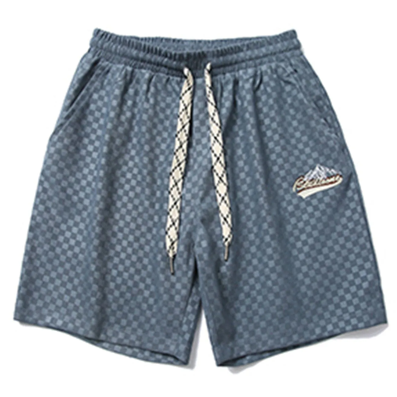 1984® - Plaid Embroidered Letters Shorts