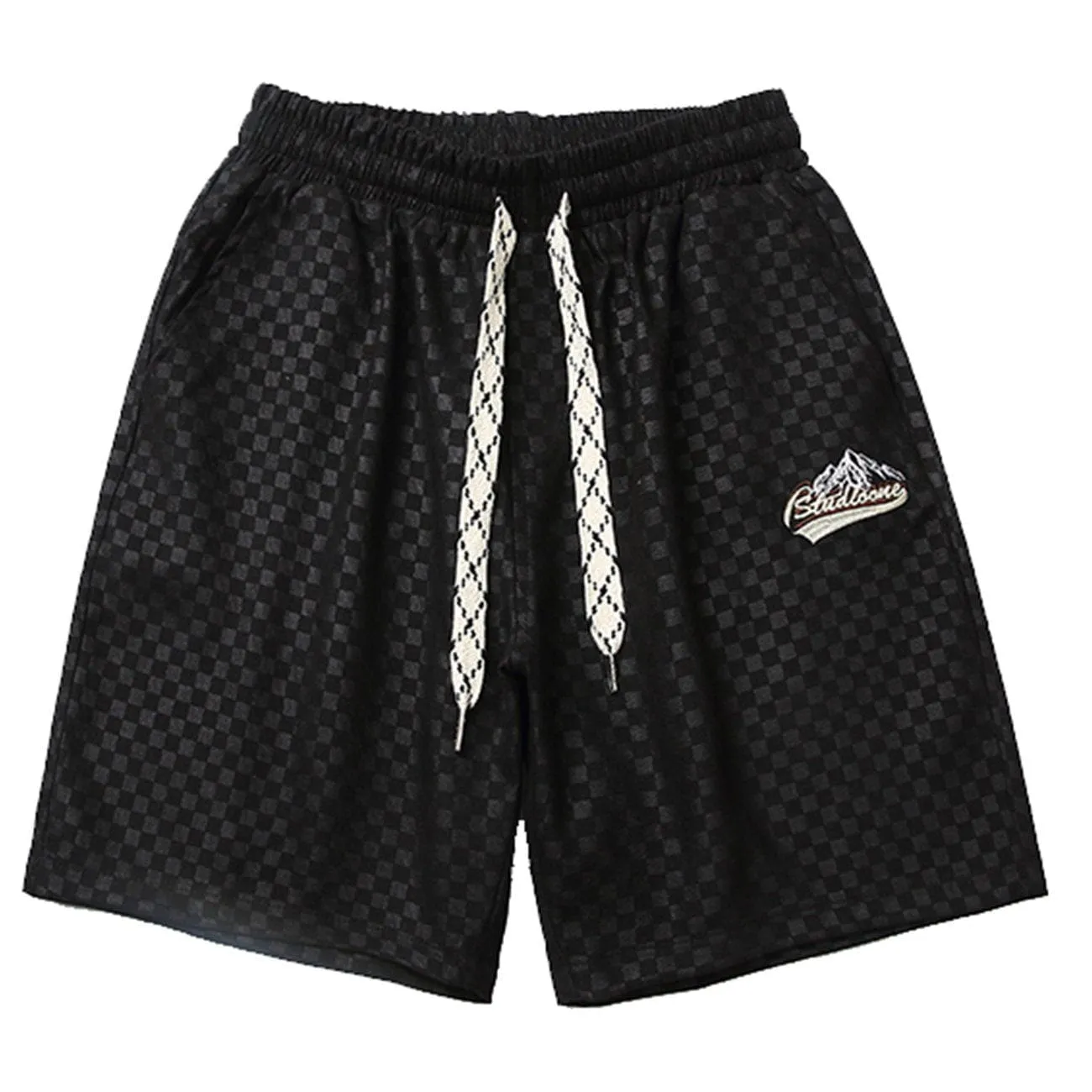 1984® - Plaid Embroidered Letters Shorts