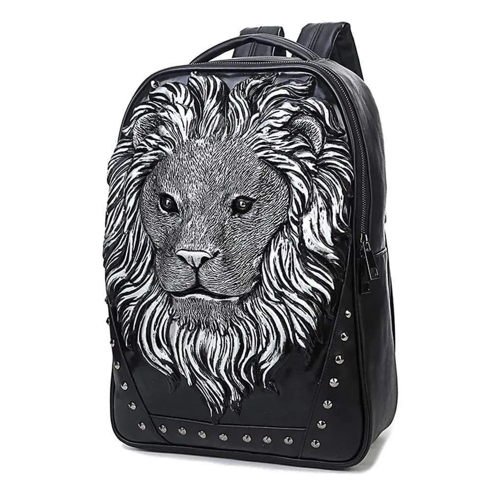 3D Backpack 3D Lion Head Modeling Backpack Outdoor Backpack Travel Backpack Computer Bag