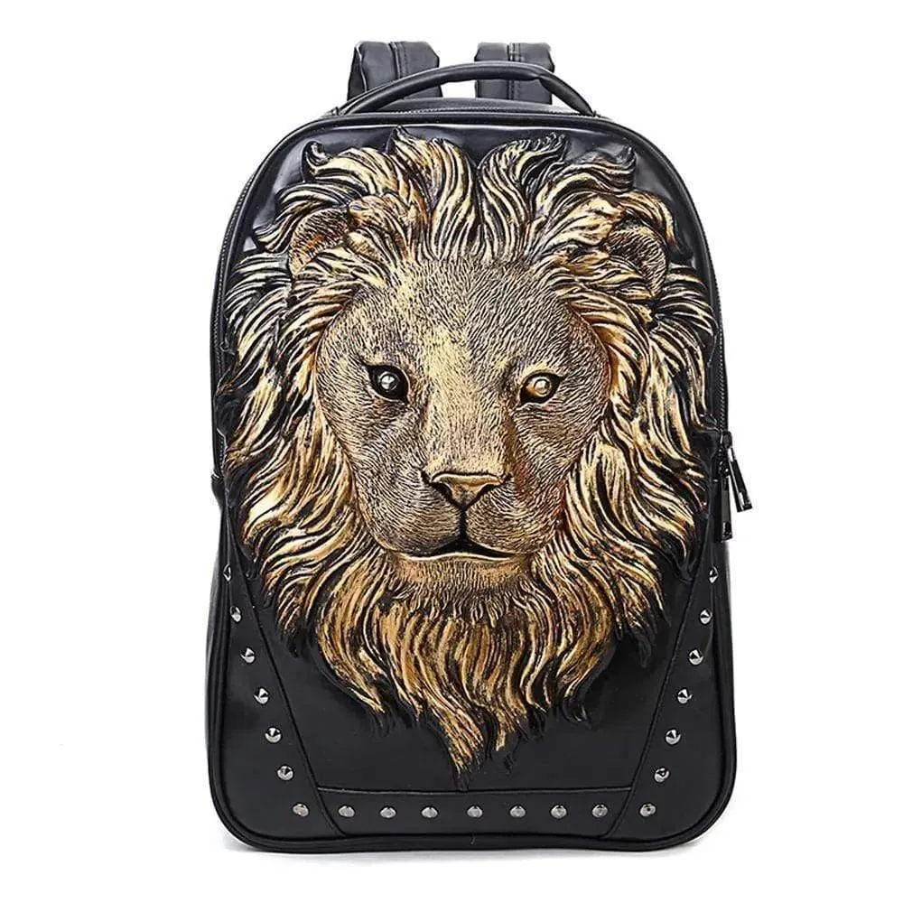 3D Backpack 3D Lion Head Modeling Backpack Outdoor Backpack Travel Backpack Computer Bag