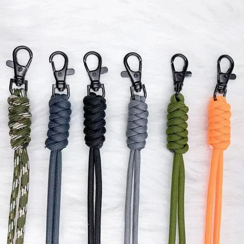 Anti-lost Hanging Rope Phone Backpack Keychain Flashlight Camera Lanyard  Parachute Cord Paracord