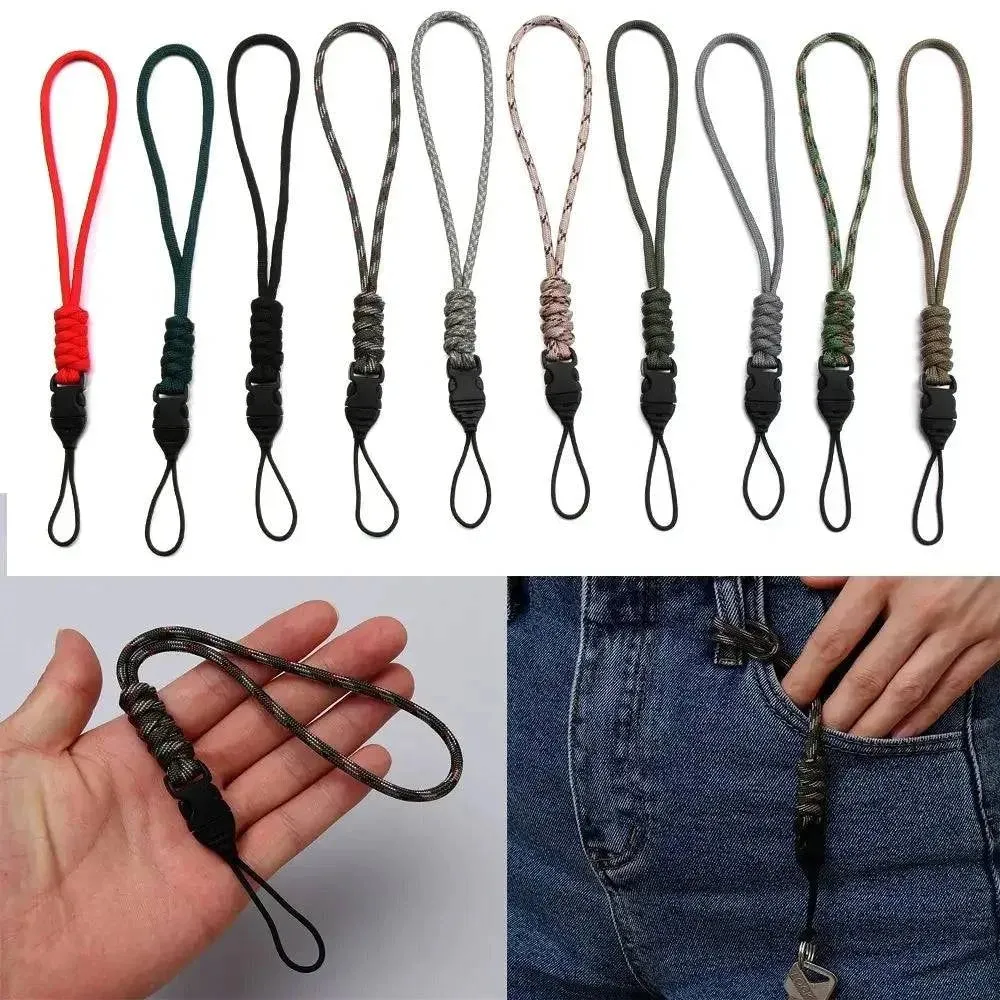 Anti-lost Hanging Rope Phone Backpack Keychain Flashlight Camera Lanyard  Parachute Cord Paracord