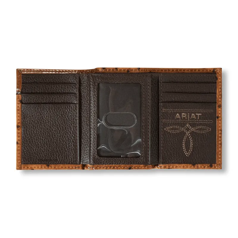 Ariat Men's Ostrich Trifold Wallet A3553202