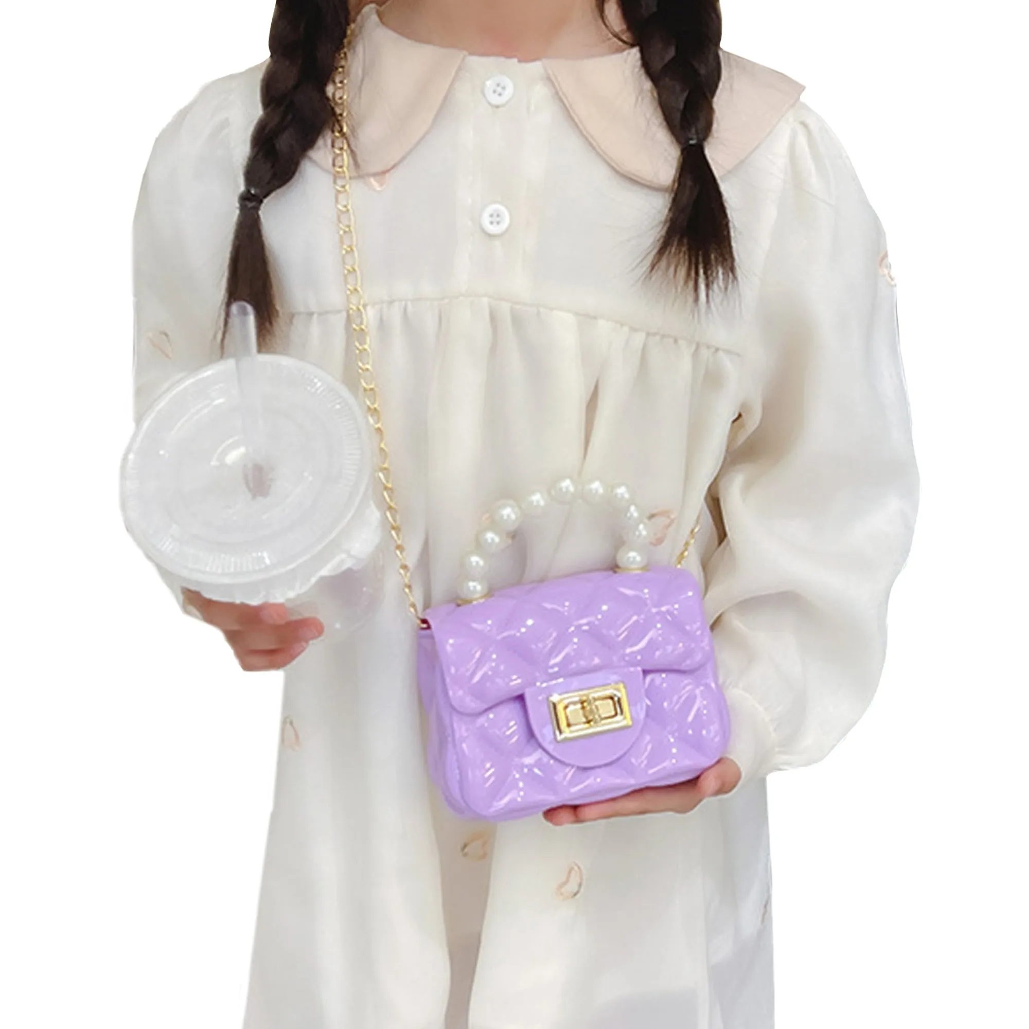 Babymoon Kids Jelly Sling Purse Fashion Handbag (9x13x5 CM) – Purple