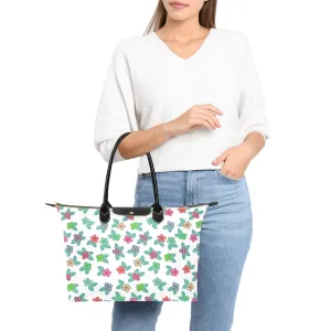 Berry Flowers White Single-Shoulder Lady Handbag