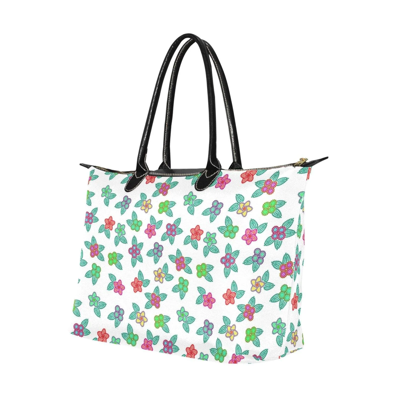 Berry Flowers White Single-Shoulder Lady Handbag