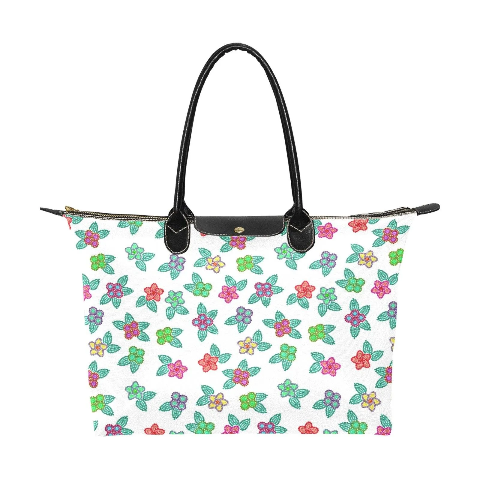 Berry Flowers White Single-Shoulder Lady Handbag