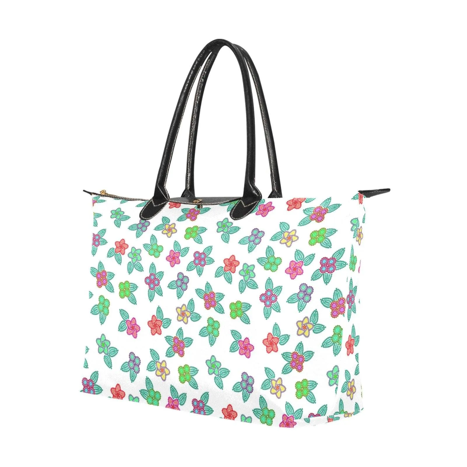 Berry Flowers White Single-Shoulder Lady Handbag