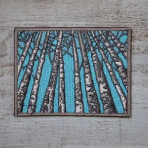 Birch Tree Forest Patch - Embroidered Iron On or Sew On