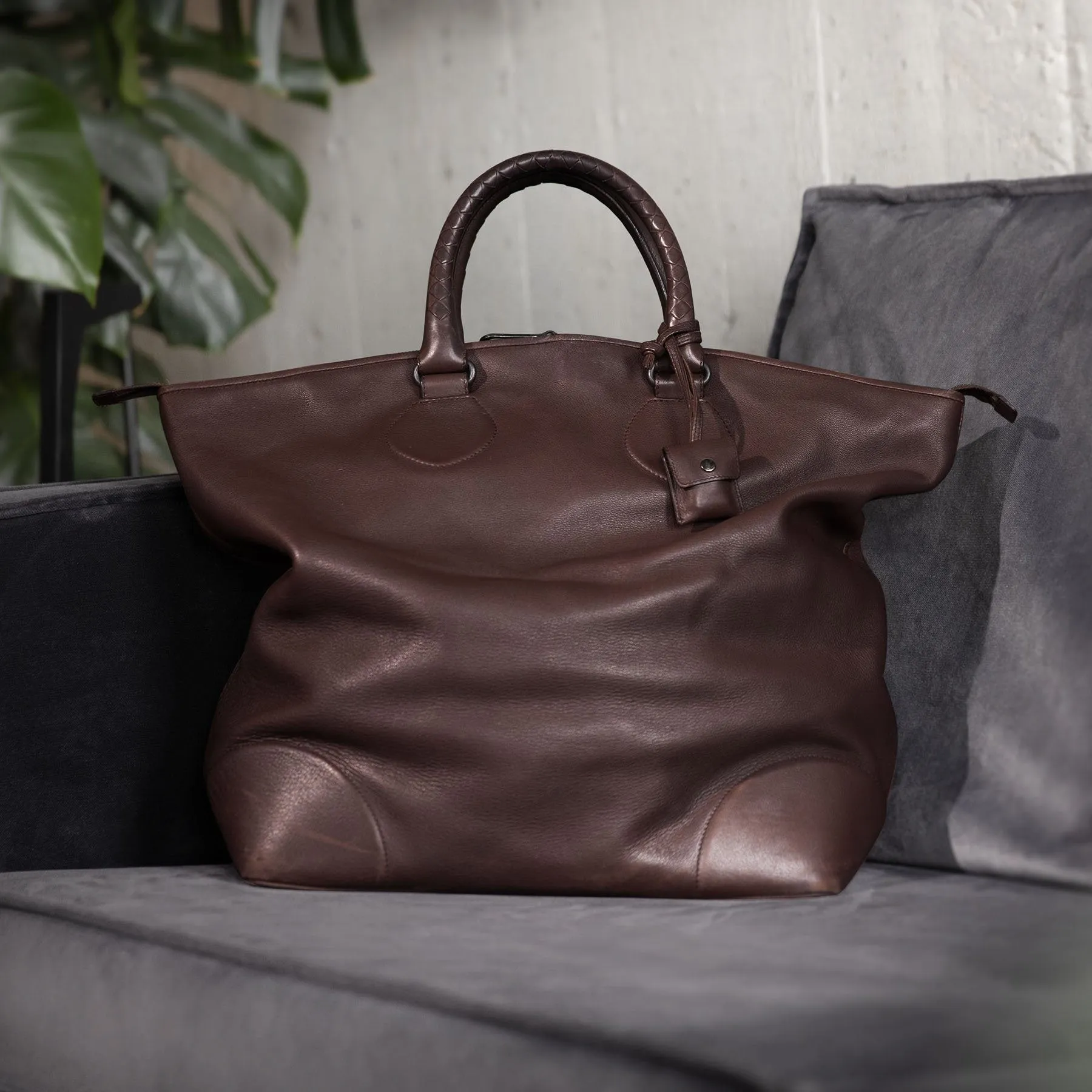 Bottega Veneta Brown Intrecciato Weekender