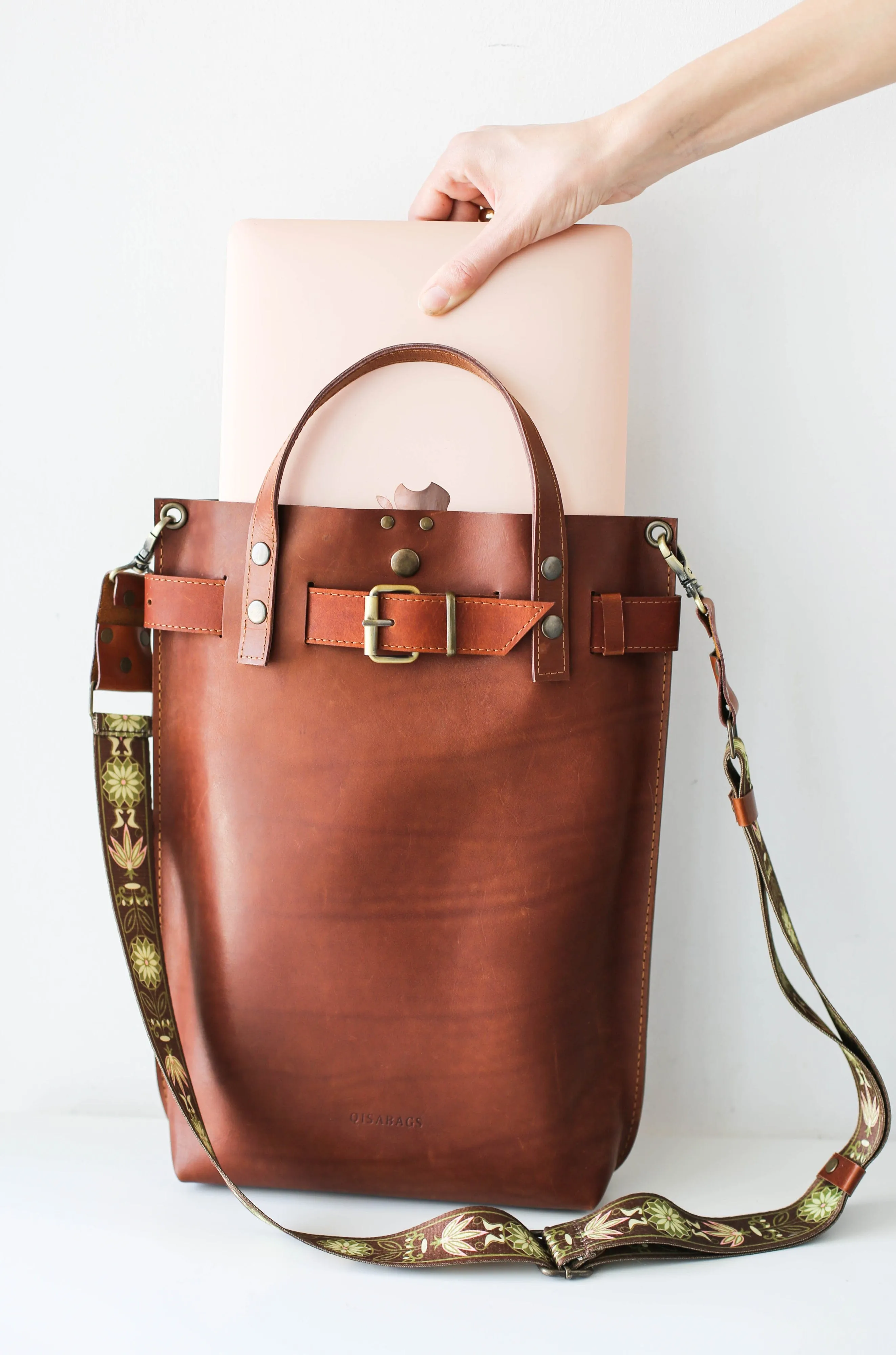 Brown Leather Bag for Laptop