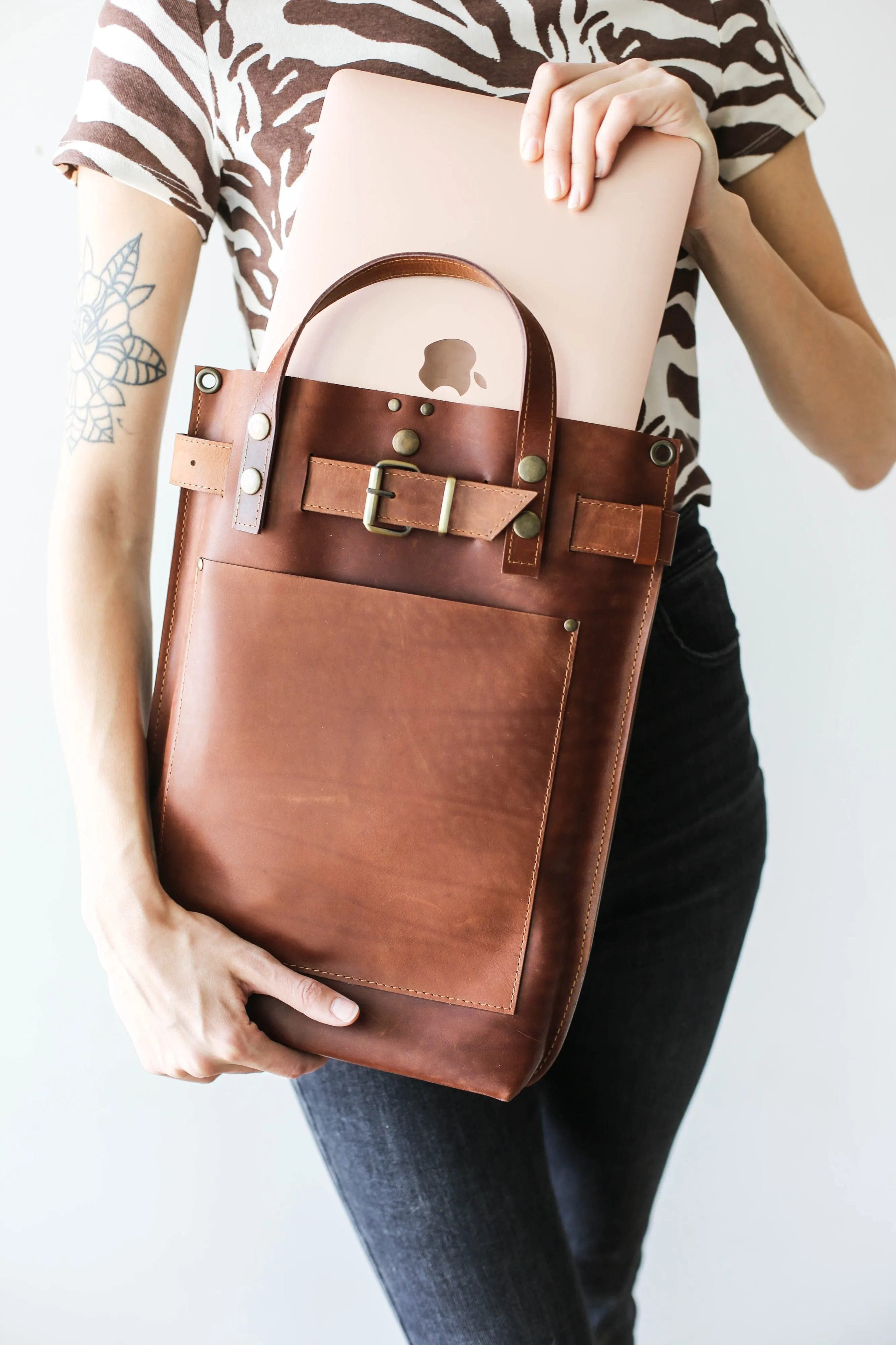 Brown Leather Bag for Laptop