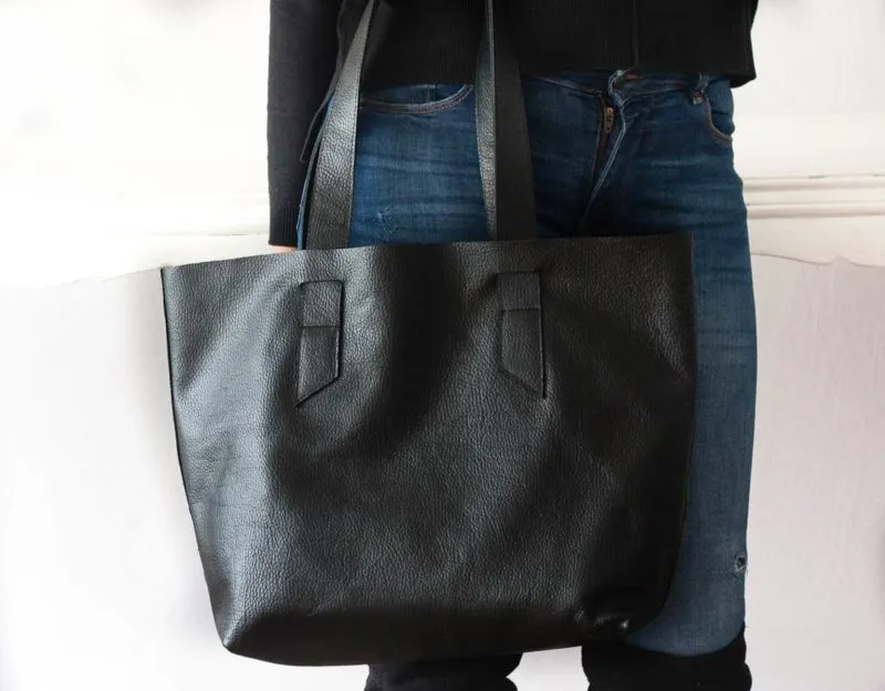 Calisto tote bag - Black leather