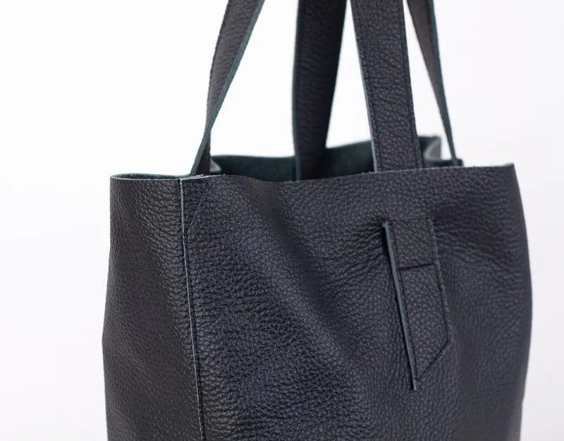 Calisto tote bag - Black leather