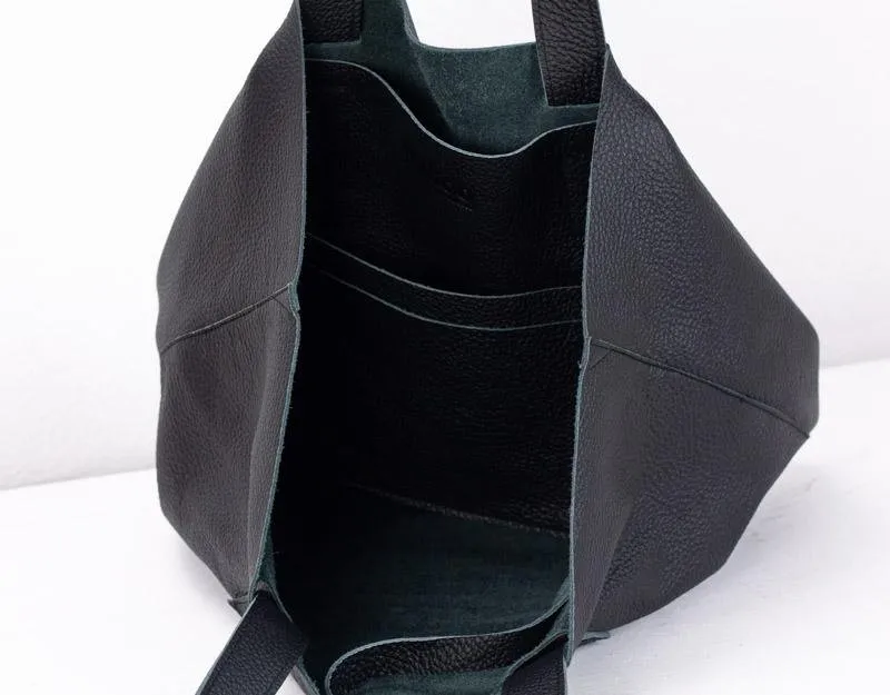 Calisto tote bag - Black leather