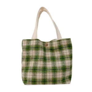 Canvas Plaid Shoulder Bags for Women