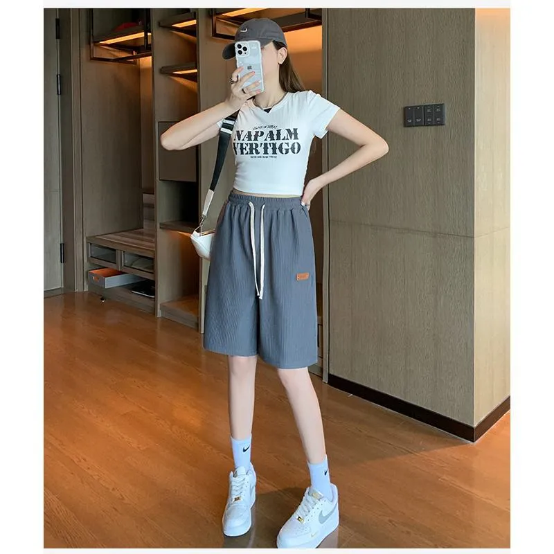 Casual Trendy Loose Fit Silky Sports Shorts