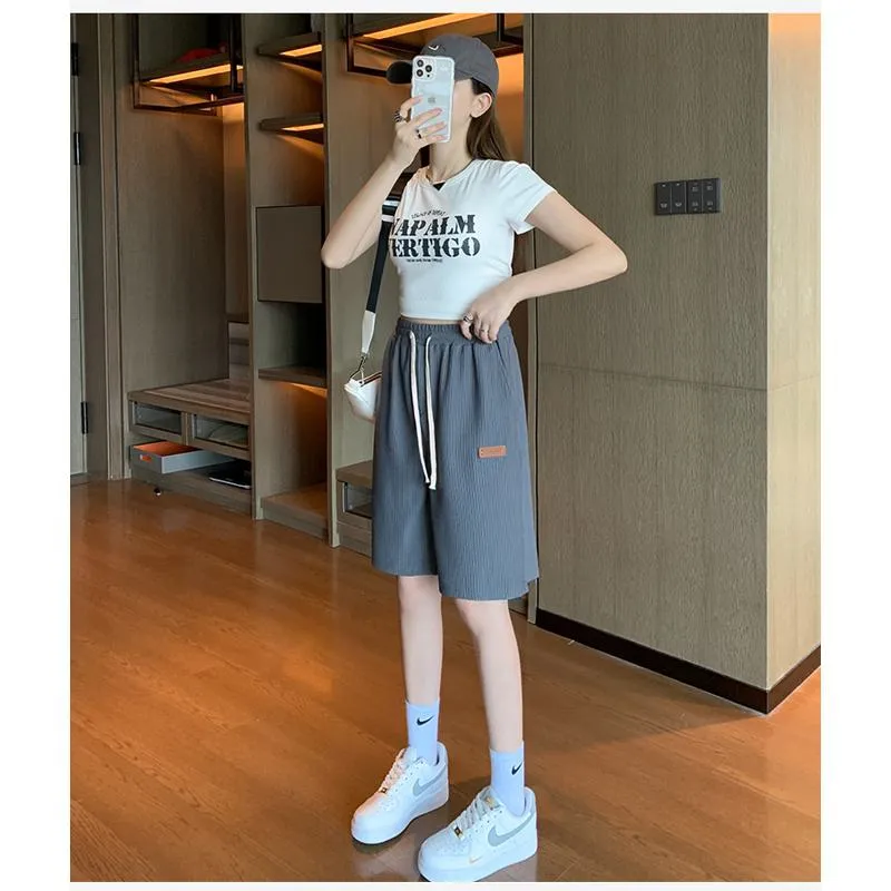 Casual Trendy Loose Fit Silky Sports Shorts