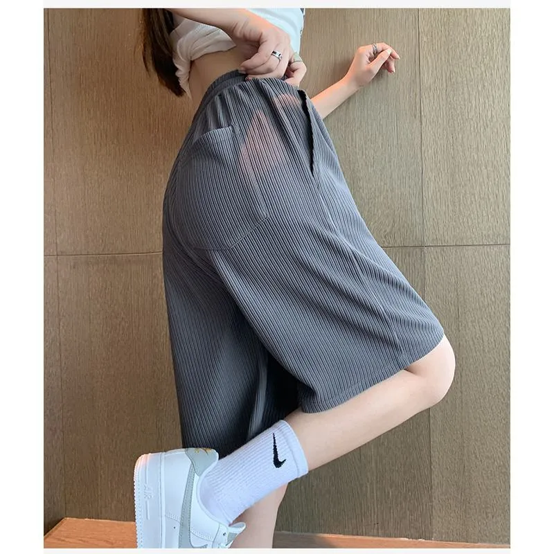 Casual Trendy Loose Fit Silky Sports Shorts