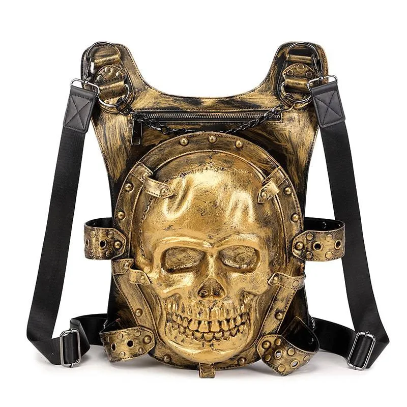 Cool Unisexs 3D Skull Backpack ,Leisure Backpack , Chain Handle Bag