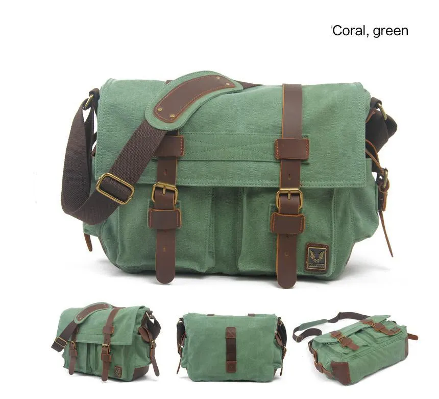 Coral Green DSLR Canvas Camera Bag