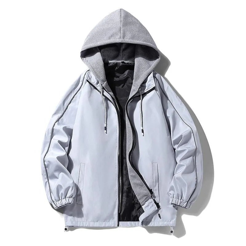 Drawstring Casual Trendy Zip-Up Hooded Track Jacket