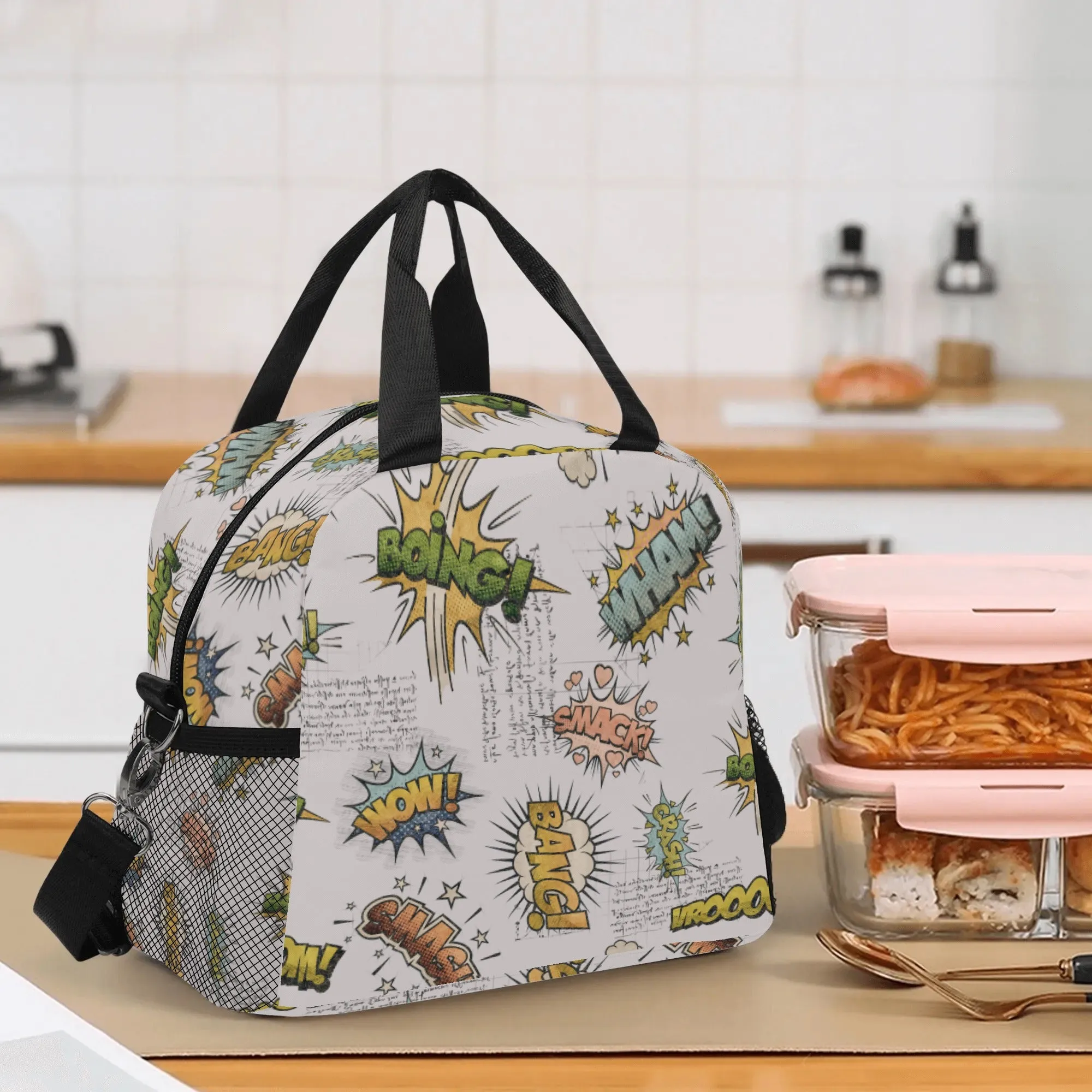 Elevate Lunchtime with Stylish All-Over Printed Vintage Aesthetics Lunch Bag for Teenagers-Mysterious Adventure