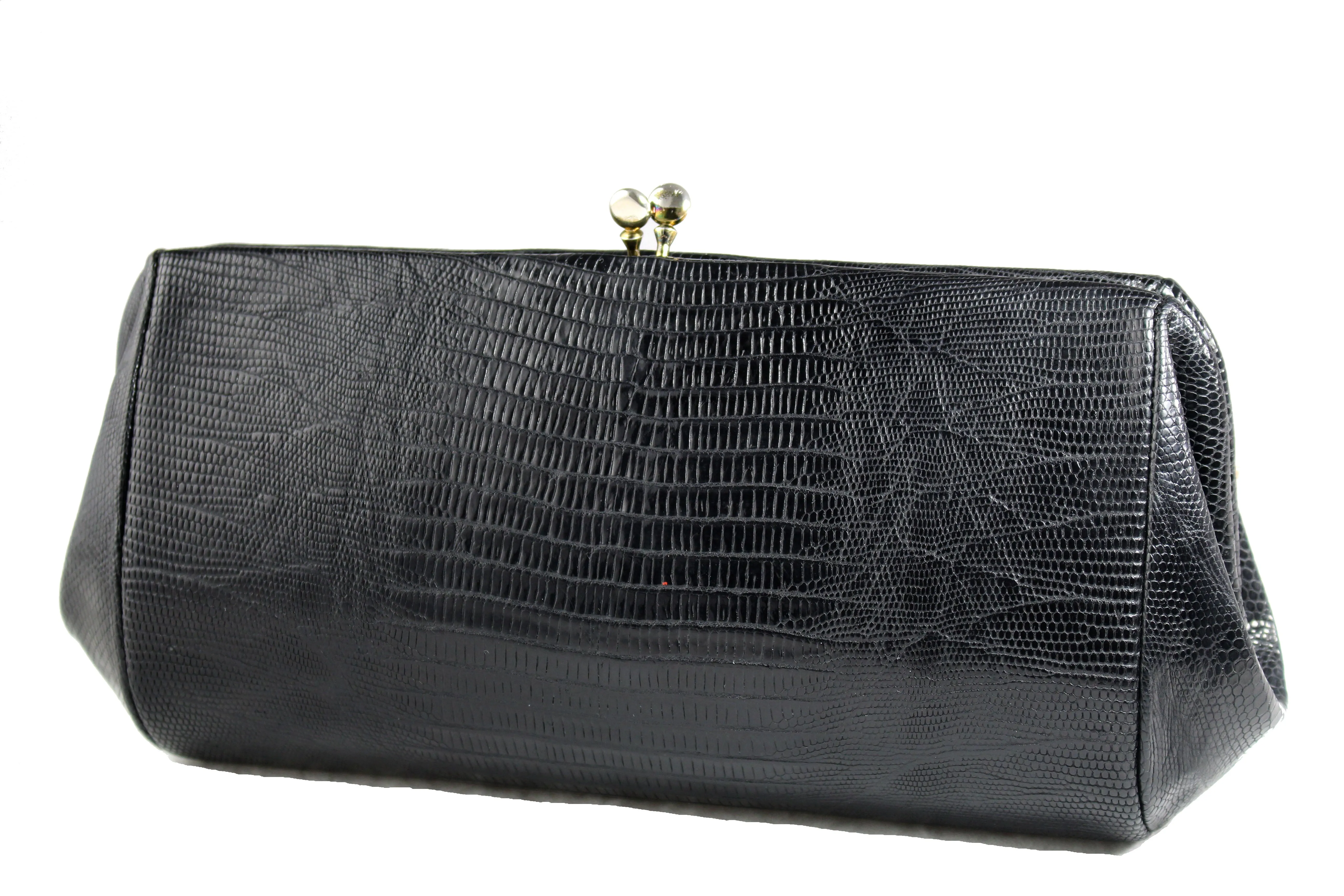 ESCORT black lizard skin clutch