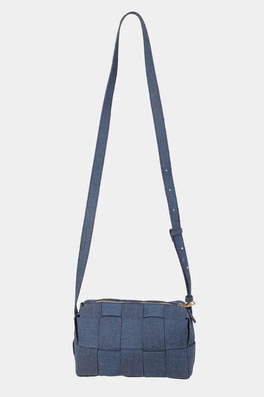 Fame Woven Crossbody Bag with Adjustable Strap