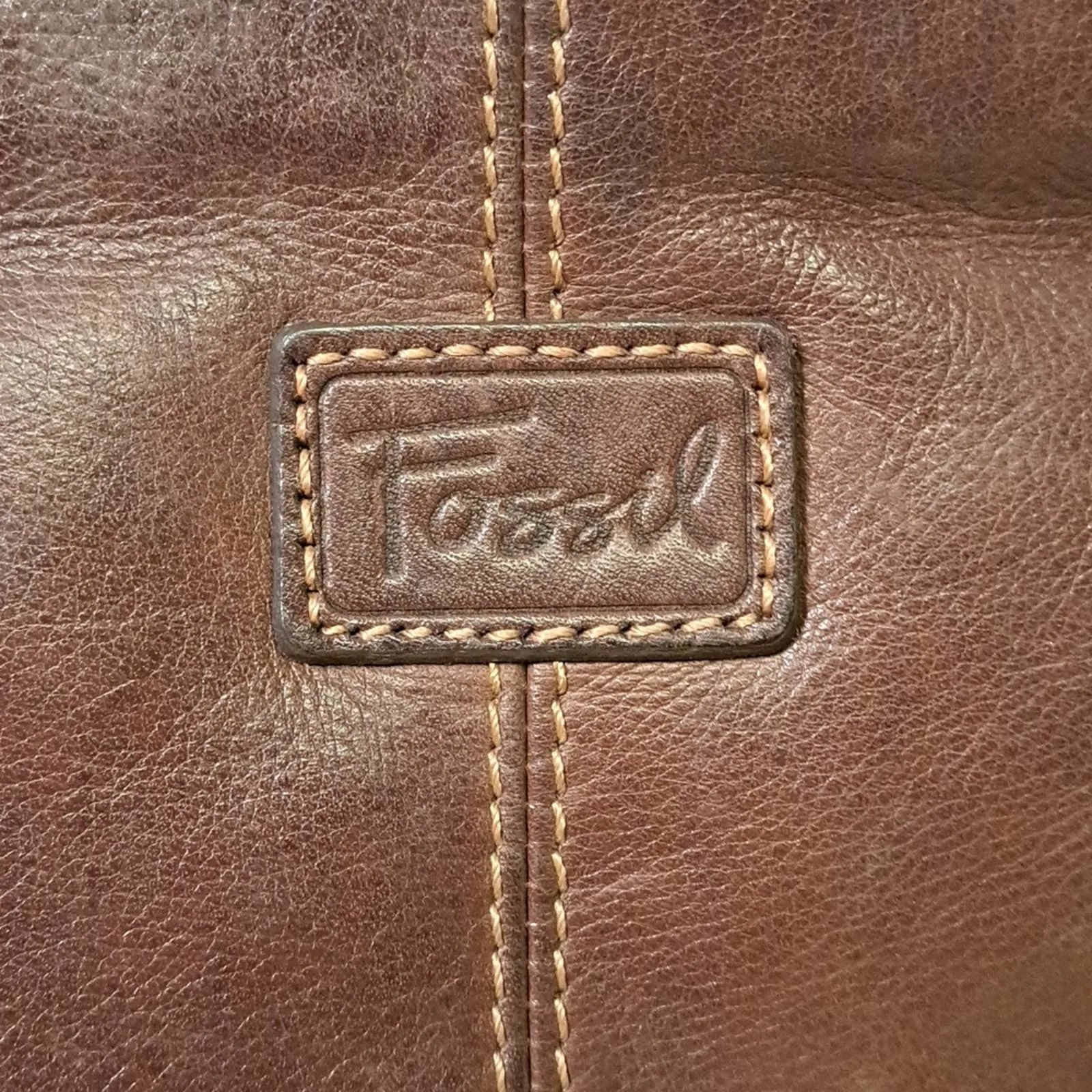 Fossil Genuine Leather Brown Crossbody Bag