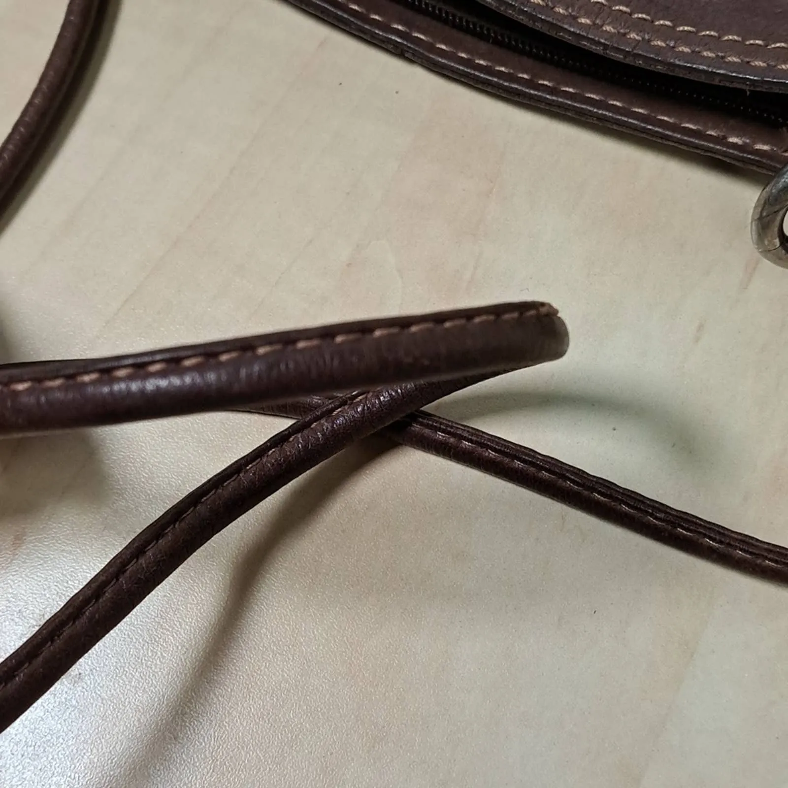 Fossil Genuine Leather Brown Crossbody Bag