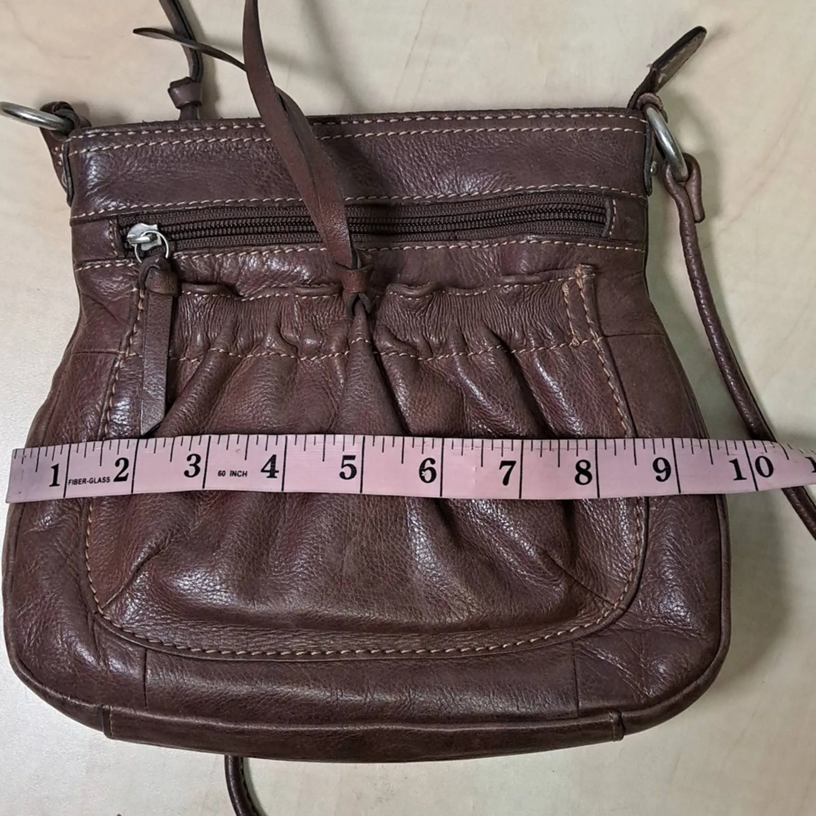 Fossil Genuine Leather Brown Crossbody Bag