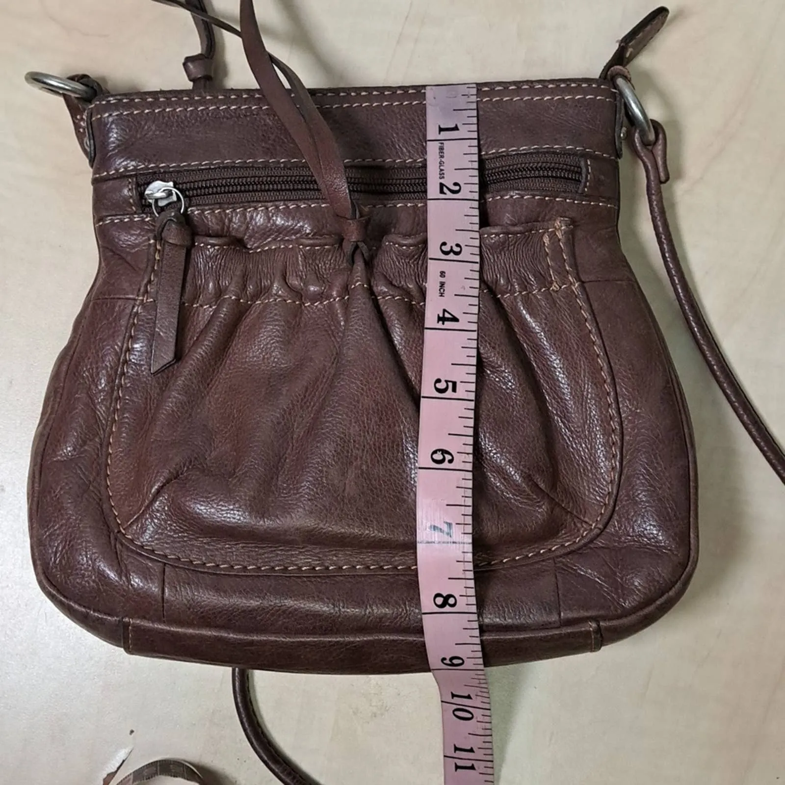 Fossil Genuine Leather Brown Crossbody Bag