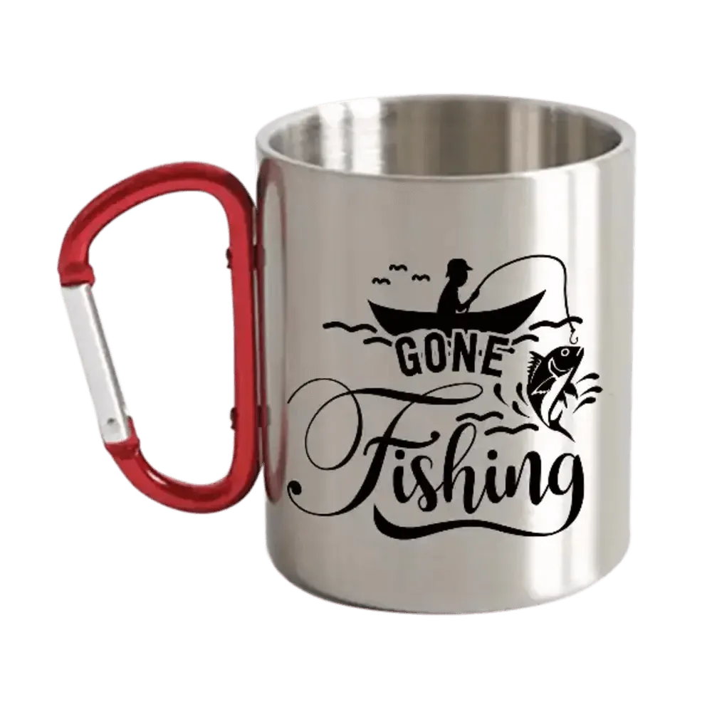 Gone Fishing Carabiner Mug 12oz