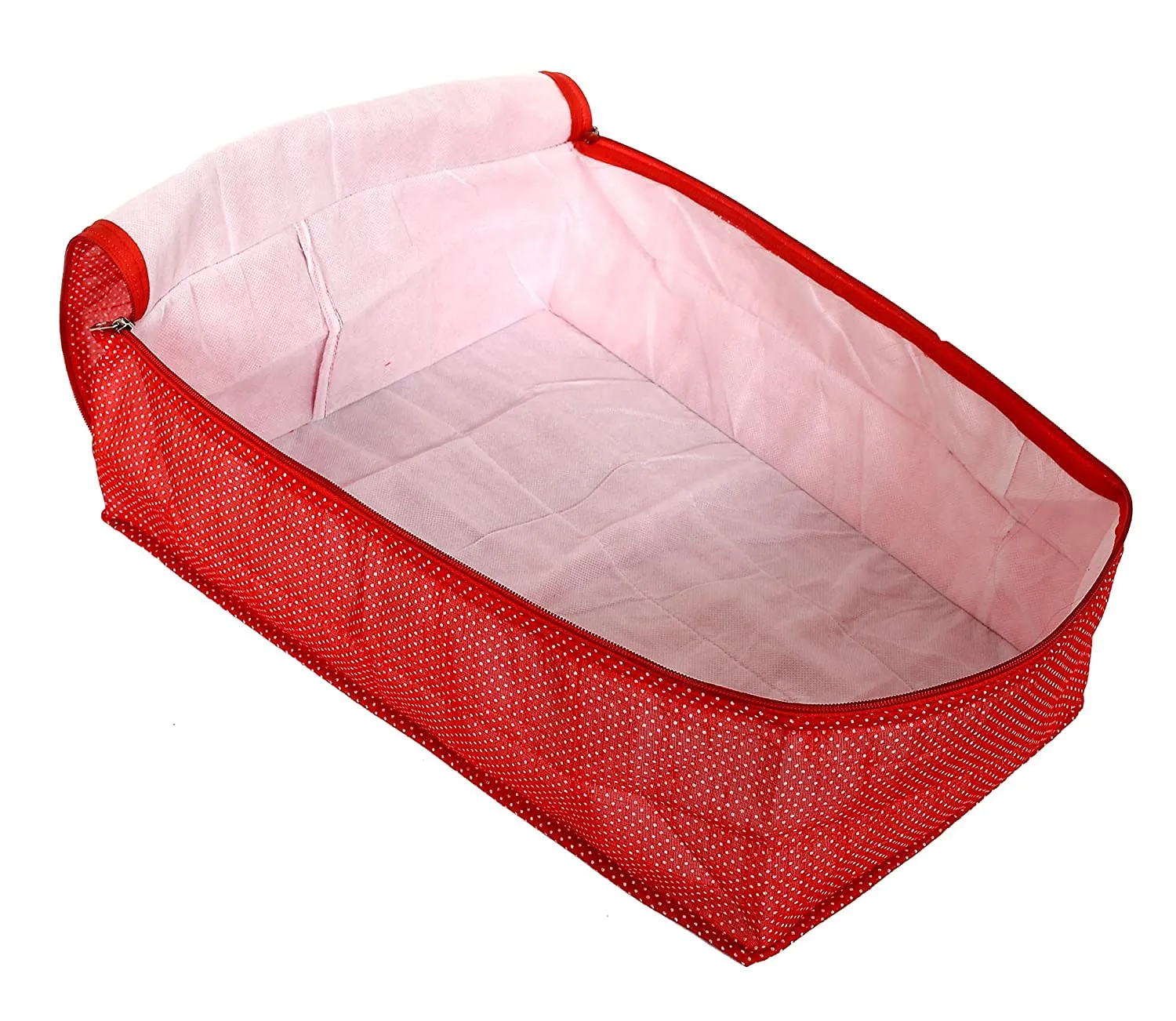 Heart Home Dot Printed Petticoat Saree Cover Wardrobe Organiser Clothes Storage Bag (Red)-HS_38_HEARTH20981, Pack of 1