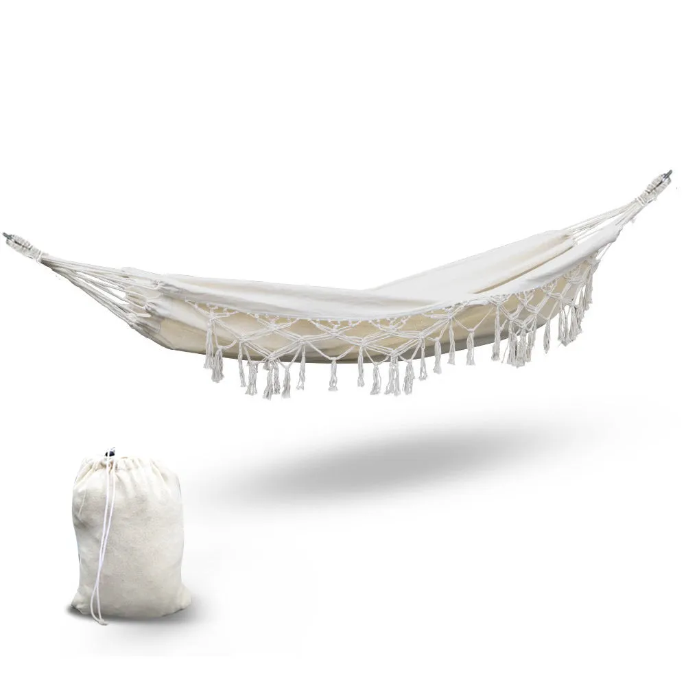 Indoor Outdoor Tassel Hammock Chair 150kg - Gardeon