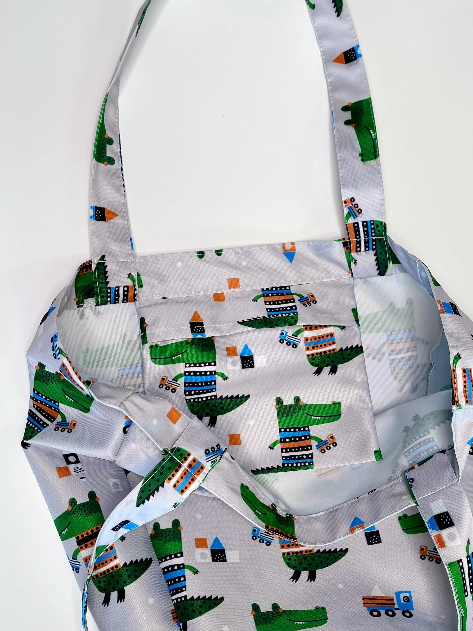 Kids Shopper Bag | Grey Dino and Cars Tote | Eco-Friendly Kids Bag | Cute Dinosaurs and Durable Small Tote Bags