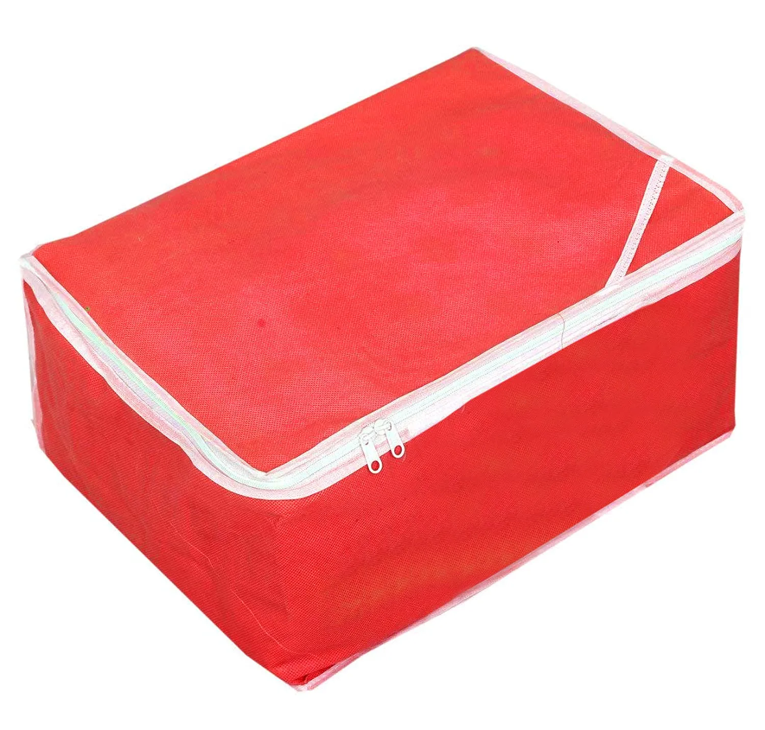 Kuber Industries Non Woven Petticoat Cover Wardrobe Organiser Clothes Storage Bag-Pack of 2 (Red)-HS_38_KUBMART21687