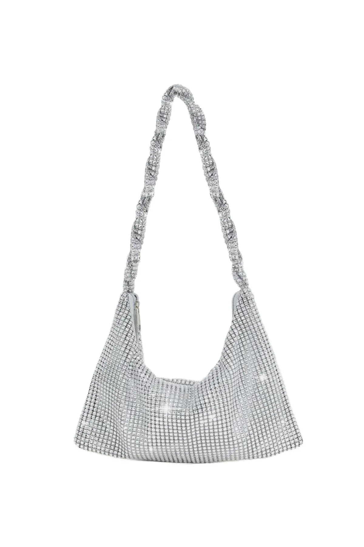 Lennox Slouchy Rhinestone Bag (Silver)