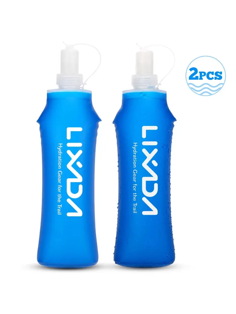 Lixada 1PCS/2PCS 500ml Outdoor Water Drinking Bottle Soft Folding Flask BPA Free for Outdoor Running Sport Hiking Cycling