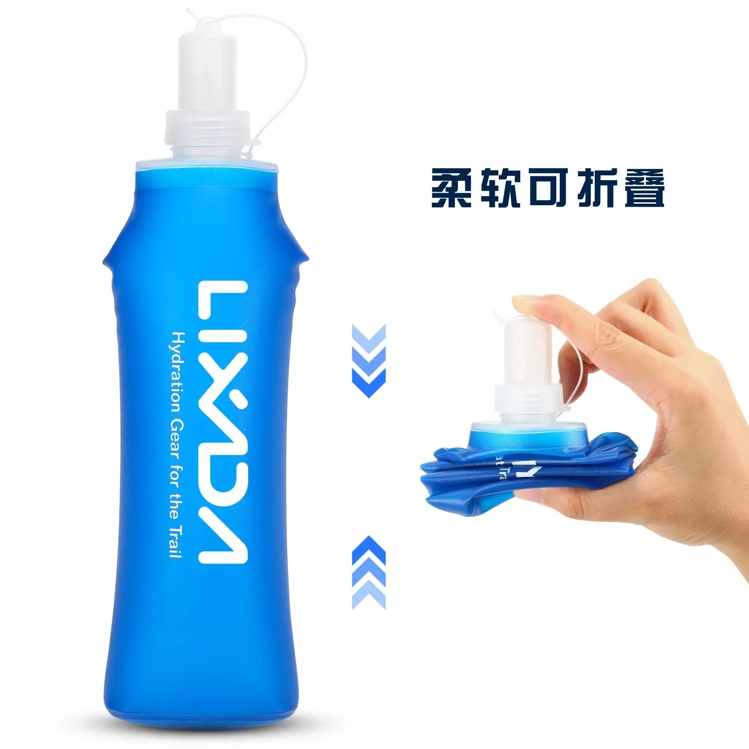 Lixada 1PCS/2PCS 500ml Outdoor Water Drinking Bottle Soft Folding Flask BPA Free for Outdoor Running Sport Hiking Cycling