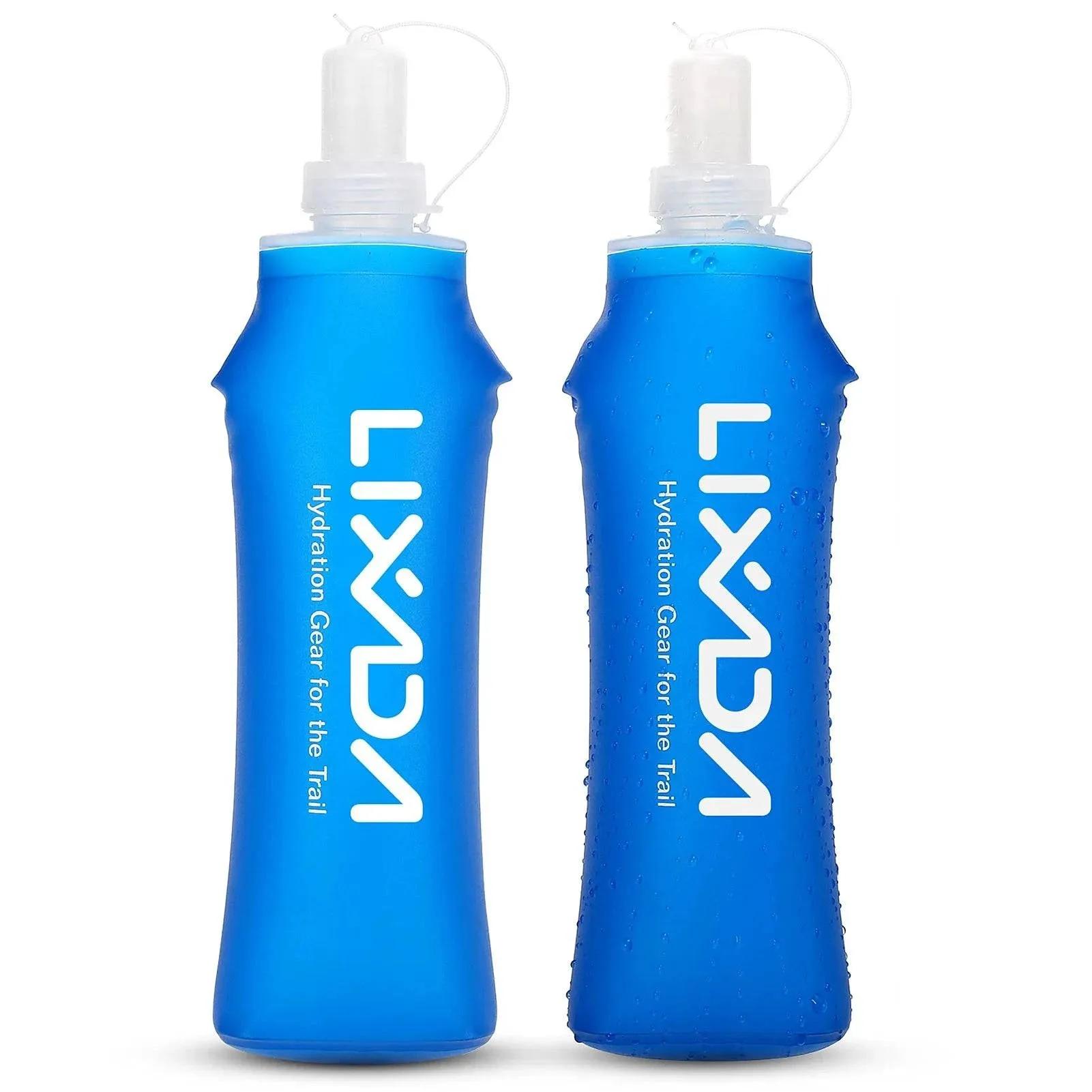 Lixada 1PCS/2PCS 500ml Outdoor Water Drinking Bottle Soft Folding Flask BPA Free for Outdoor Running Sport Hiking Cycling