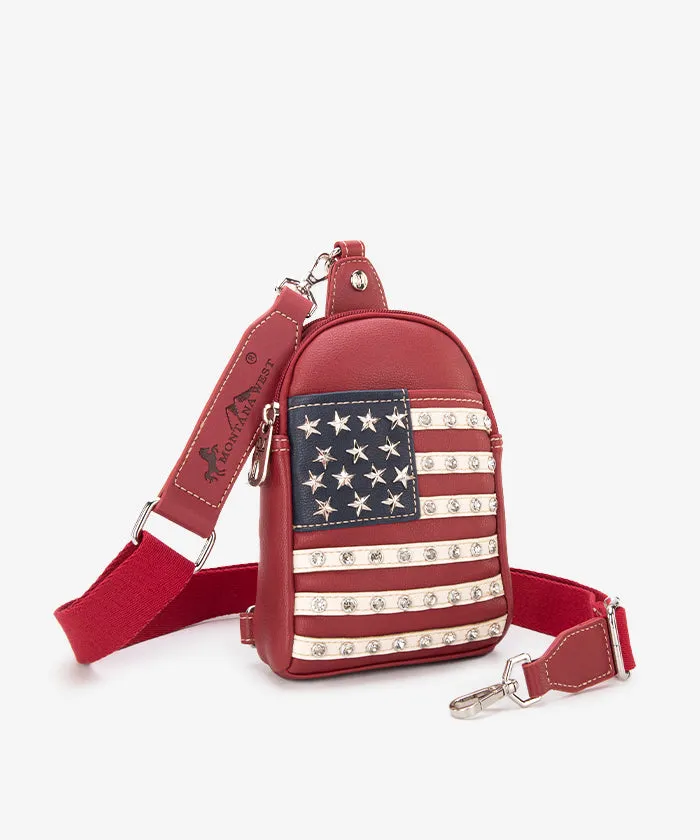 Montana West American Patriotic Sling Bag