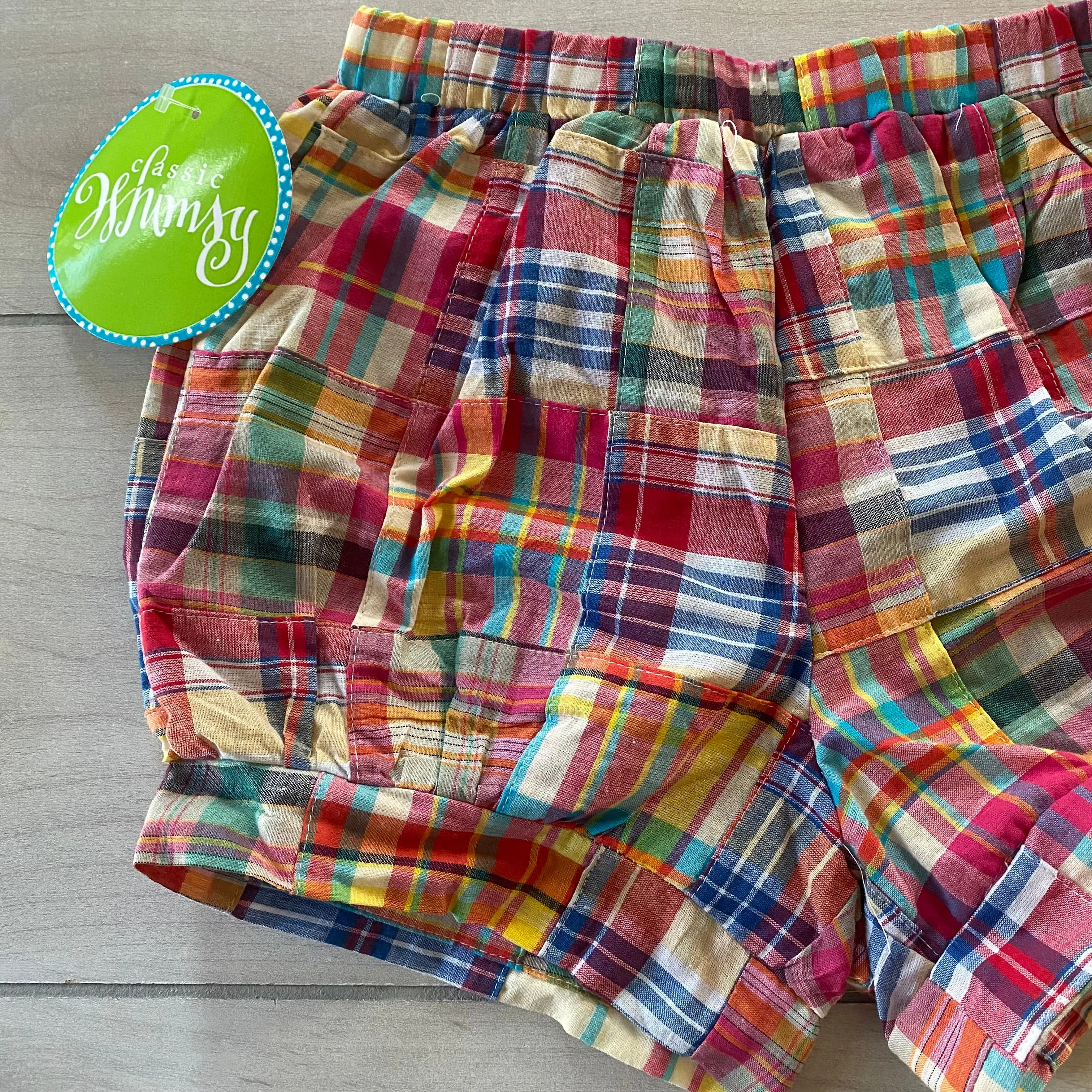 NEW Classic Whimsy Plaid Pull On Elastic Waist Shorts