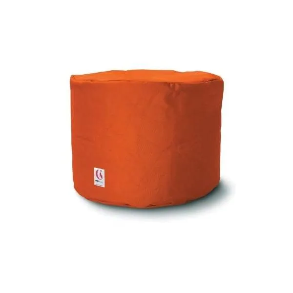 Round Ottoman Outdoor Bean Bag - Orange