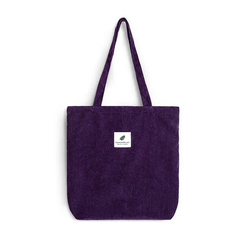 Simple INS Corduroy Shopping Tote Bag