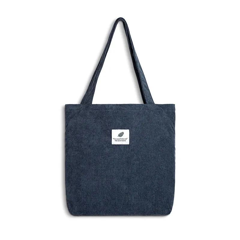 Simple INS Corduroy Shopping Tote Bag