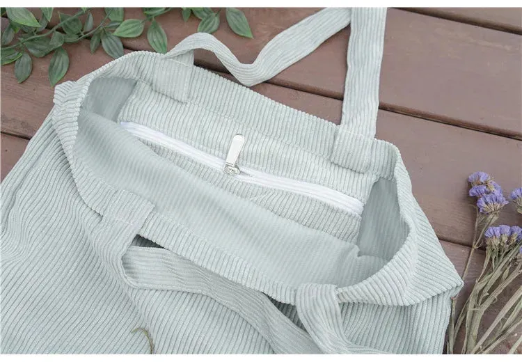 Simple INS Corduroy Shopping Tote Bag