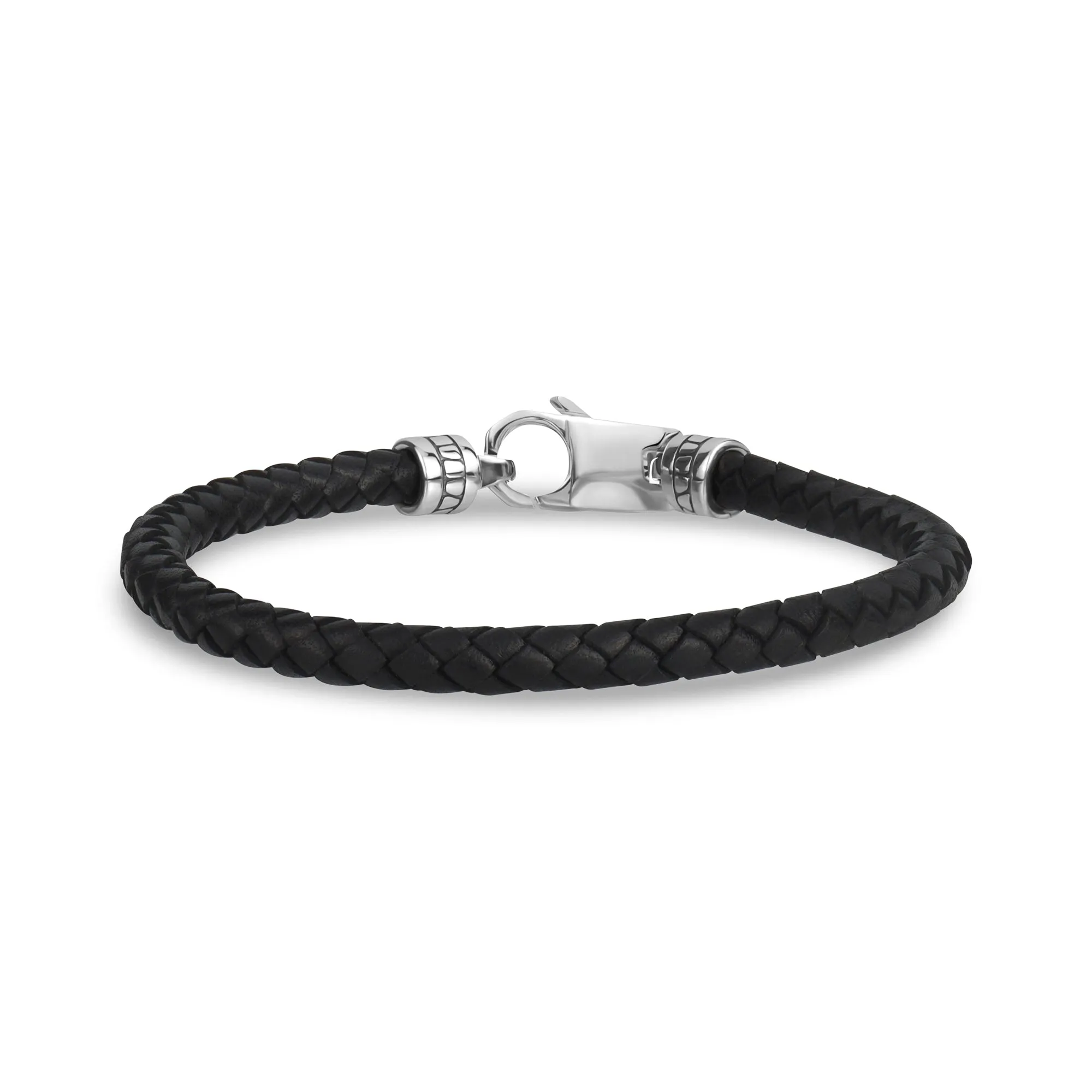 Sleek Black Leather Bracelet