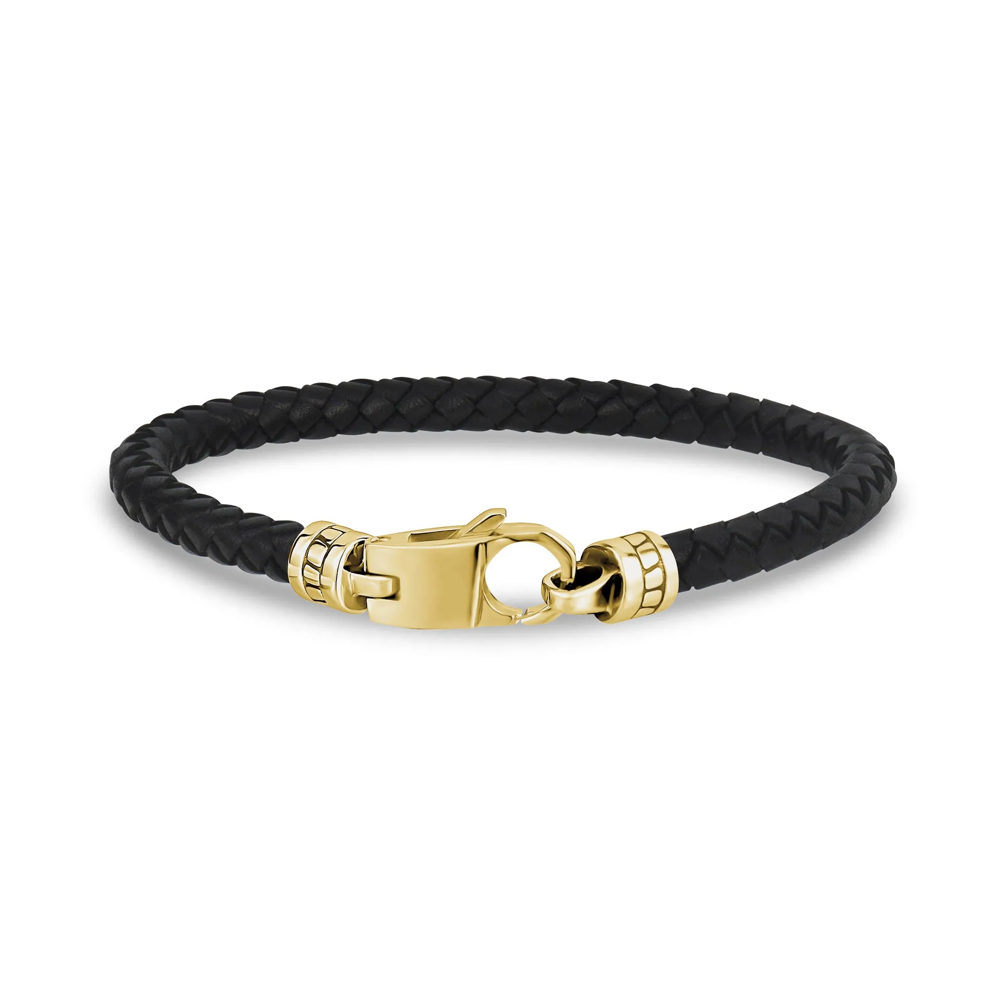 Sleek Black Leather Bracelet